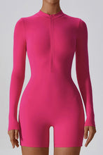 Load image into Gallery viewer, Solid zippered long-sleeved sports jumpsuit