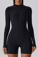 Load image into Gallery viewer, Solid zippered long-sleeved sports jumpsuit