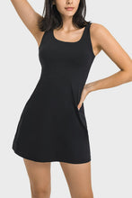 Load image into Gallery viewer, Square Neck Sports Tank Dress with Full Coverage Bottoms