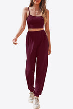 Load image into Gallery viewer, Cropped Cami and Side Split Joggers Set