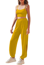 Load image into Gallery viewer, Cropped Cami and Side Split Joggers Set
