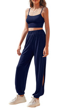 Load image into Gallery viewer, Cropped Cami and Side Split Joggers Set
