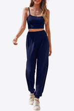 Load image into Gallery viewer, Cropped Cami and Side Split Joggers Set