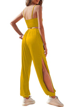 Load image into Gallery viewer, Cropped Cami and Side Split Joggers Set