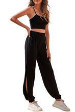 Load image into Gallery viewer, Cropped Cami and Side Split Joggers Set