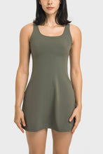 Load image into Gallery viewer, Square Neck Sports Tank Dress with Full Coverage Bottoms