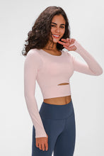 Load image into Gallery viewer, Long Sleeve Cropped Top With Sports Strap