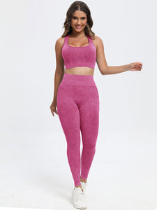 Scoop Neck Wide Strap Top and Pants Active Set