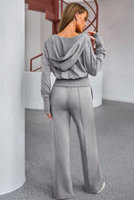 Load image into Gallery viewer, Dropped Shoulder Hoodie and Drawstring Pants Active Set
