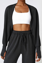 Load image into Gallery viewer, Open Front Long Sleeve Cropped Active Outerwear
