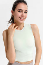 Load image into Gallery viewer, Ribbed Crisscross Round Neck Cropped Sports Tank
