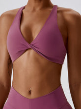Load image into Gallery viewer, Yoga V-Neck Twisted Sleeveless Sports Bra
