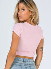 Load image into Gallery viewer, Women&#39;s Solid Color Ruched Side Crop T-shirt
