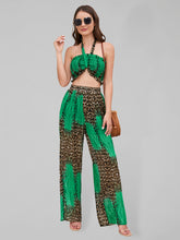 Load image into Gallery viewer, Women&#39;s Printed Tube Top And Printed Wide-leg Pants Set
