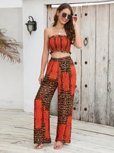 Load image into Gallery viewer, Women&#39;s Printed Tube Top And Printed Wide-leg Pants Set
